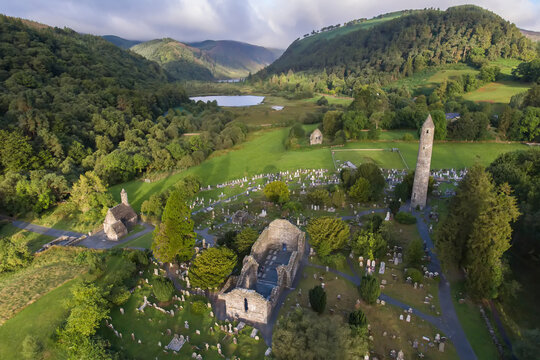 St Kevin's Church at Glendalough, an old Christian monastic settlement, County Wicklow, Ireland