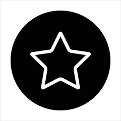 Obraz premium Star vector in black circle, star symbol icon
