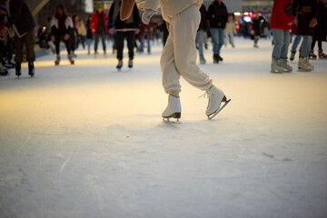 people ice skating.