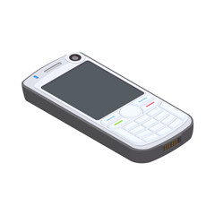 Retro Cellphone Isometric Composition