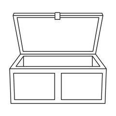 Chest treasure vector icon.Outline vector icon isolated on white background chest treasure.