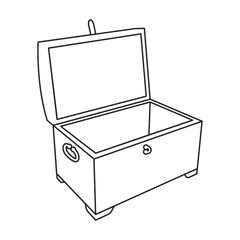 Chest treasure vector icon.Outline vector icon isolated on white background chest treasure.