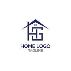 letter hg home logo design