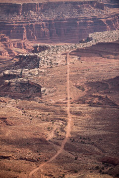 The White Rim Road is a 100 mile backcountry road through Canyonlands National Park in Utah.