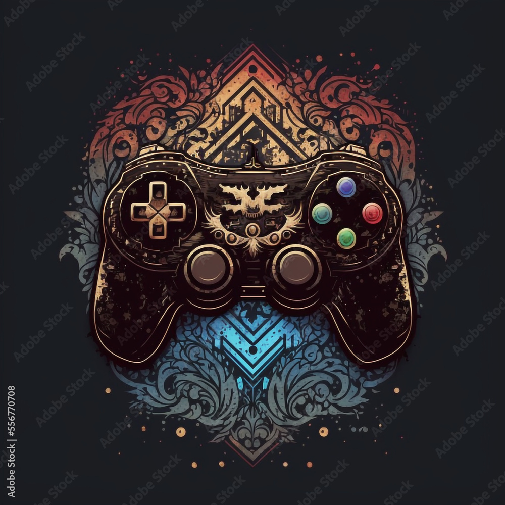 Wall mural Zelda style gaming art, gaming controller