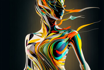 Abstract image of a beautiful woman. Created with generative AI.