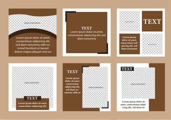 Brown social media post templates. Web post design pattern.