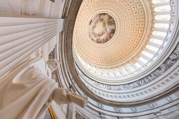 Abraham Lincoln statue inside the United States Capitol Building dome.