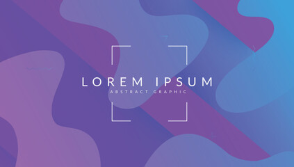 Futuristic Design. Horizontal Brochure. Graphic Page. Fluid Pattern. Blue Memphis Layout. 3d Landing Page. Color Gradient Cover. Liquid Poster. Magenta Futuristic Design