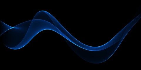 Abstract illustration of blue wavy flowing energy
