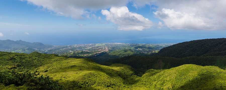 Mountain view from La Soufriere, Basse-Terre, Guadeloupe, French West Indies