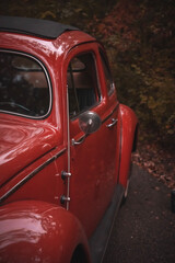 old red car - obrazy, fototapety, plakaty