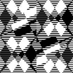 Vector pattern in geometric ornamental style. Black and white abstract background. Seamless repeat pattern.