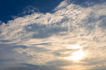 blue sky with white fluffy clouds