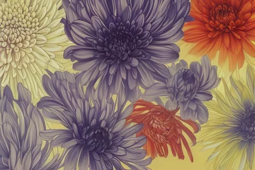 Türaufkleber Chrysanthemum Flower Art Generative AI © MoonlightBliss
