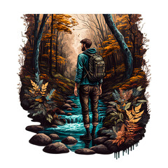 man in the mountains