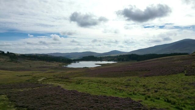 Aerial view of loch Auchintaple, Scotland