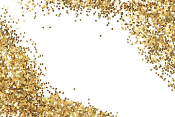 Abstract gold glitter confetti dot. Isolated on Png tranparent background.