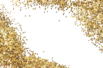 Abstract gold glitter confetti dot. Isolated on Png tranparent background.