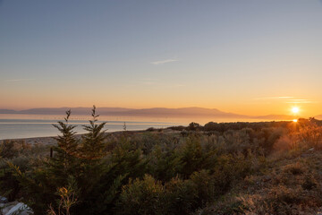 sunset over the river