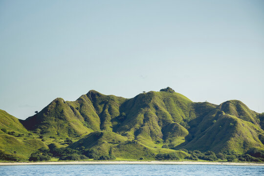 Rugged landforms along the ocean, Komodo National Park, East Nusa Tenggara, Indonesia