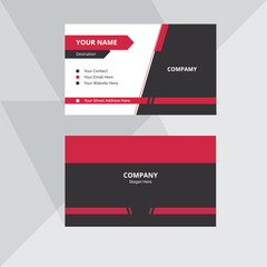 Naklejka na ściany i meble business card print template design. Black and red color simple clean layout. modern creative and name clean vector abstract Flat,