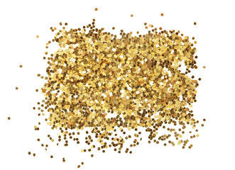 Abstract gold glitter confetti dot. Isolated on white background.