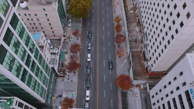 [korea drone footage] Seoul, Han River, Gangnam, Teheran Road, fall