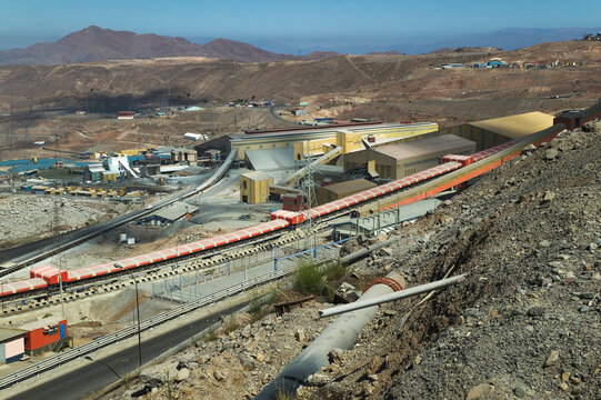 Ore crushing and grinding plant at El Teniente, the world's largest copper mine, near Rancagua, Chile; Cachopoal, Chile