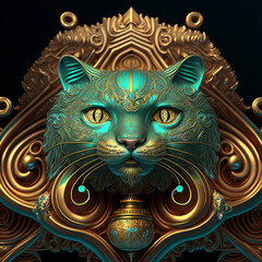 Fototapeta premium Ancient Egyptian cat, goddess of Egypt