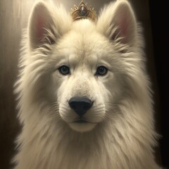 Dog like white lion - Generative AI