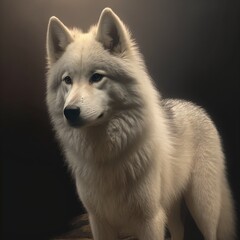 Naklejka premium big white wolf - Generative AI