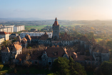 Obraz premium Aerial view about the abandoned artillery barracks at Hajmasker.