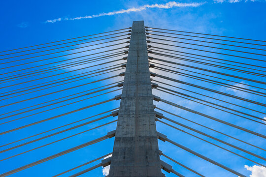 Architectural detail of Champlain Bridge in Montreal; Montreal, Quebec, Canada