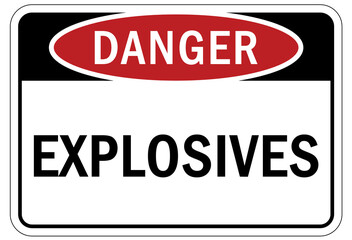 Explosive material combustible dust sign and labels