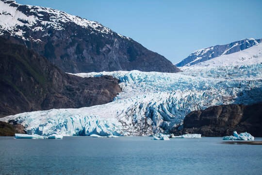 Magnificent view of the terminus of the massive Mendenhall Glacier; Juneau, Alaska, United States of America