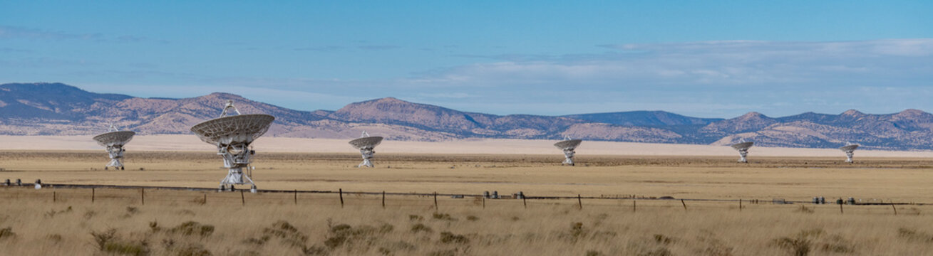Several of the many Radio Telescopes around the National Radio Astronomy Observatory Very Large Array complex in New Mexico; Magdelena, New Mexico, United States of America