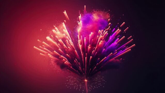 Cinemagraph of firework on red background
