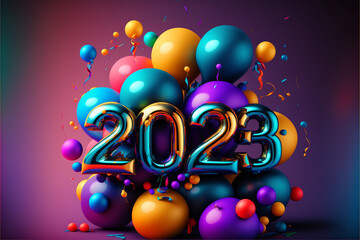 2023 balloons new year celebration