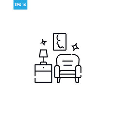 Living room line icon Vector illustration