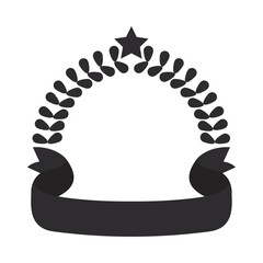 badge with leaves ans star