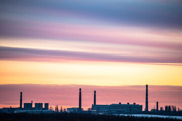 Naklejka premium factory at night
