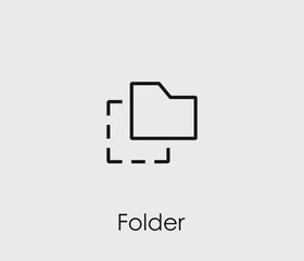 Folder vector icon. Editable stroke. Symbol in Line Art Style for Design, Presentation, Website or Mobile Apps Elements, Logo.  File symbol illustration. Pixel vector graphics - Vector