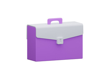 brief case isolate white background. 3d rendering