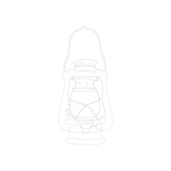 Vector illustration of classic lantern in outline art sketch, in trendy style. Editable graphic resources for many purposes.