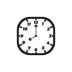 vector wall clock elegant rounded square with bold numbers