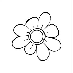 Illustration of an asymmetrical flower icon.