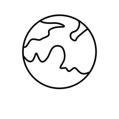 Moon satellite outline icon, vector illustration in trendy style, isolated on white background. Editable graphic resources for many purposes. Linear icons of Planets on solar system