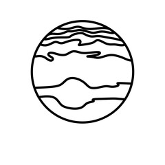 Jupiter Planet outline icon, vector illustration in trendy style, isolated on white background. Editable graphic resources for many purposes. Linear icons of Planets on solar system