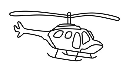 Helicopter outline icon, vector illustration in trendy design style, isolated on white background. Editable perfect graphic resources for many purposes.